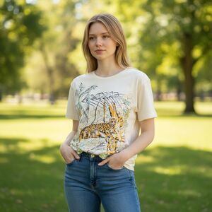 Victoria Jones Cheetah T Shirt Women's Size Large